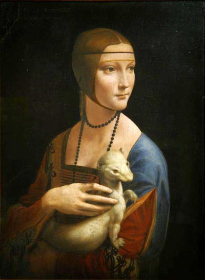 Lady with an Ermine oil on panel 40 x 55 cm Czartoryski Museum, Krak�w